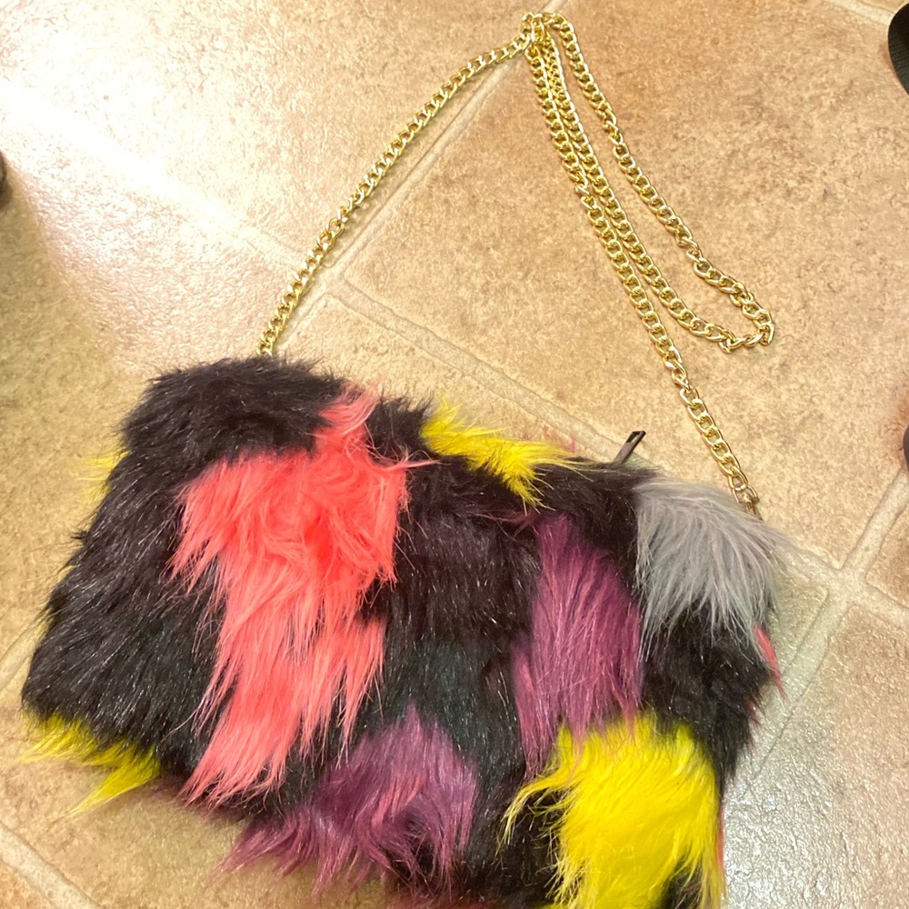 Fuzzy Crossbody with keychain